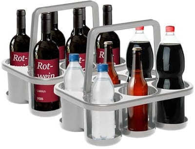 Flessenhouder voor 12 Flessen - Stapelbare Drankmand met Stabiele Grip, Ruimtebesparend en Ideaal voor Keuken en Kelder