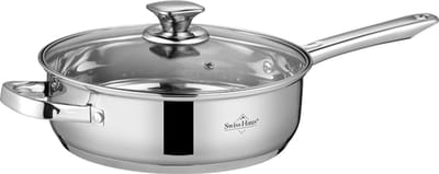 Swiss Haus® DC24F Hapjespan Met Deksel - Ø24cm / 3.4L - PFAS Vrij - Sauteerpan Geschikt Voor Inductie & Alle Warmtebronnen - Vaatwas & Ovenbestendig - RVS