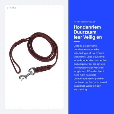 Dailygoods- Hondenriem Duurzaam Leer - Hondenriem 1,2 Meter - Hondenriem voor Training - Hondenriem met Karabijnsluiting - Zacht en Comfortabel - Sterk en Stevig - Hondentouw
