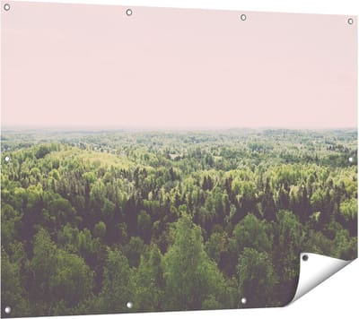 Gards Tuinposter Eindeloze Bos met Groene Bomen - 120x90 cm - Tuindoek - Tuindecoratie - Wanddecoratie buiten - Tuinschilderij