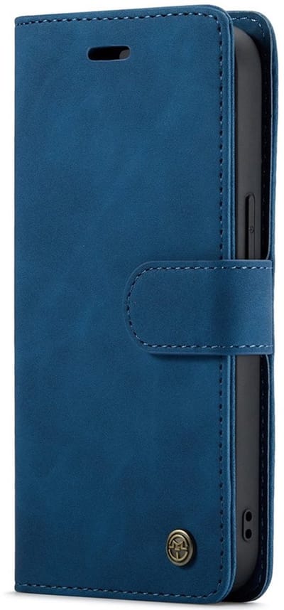 CaseMania Bookcase hoesje geschikt voor iPhone 17 Pro - Effen Donkerblauw - Kunstleer - 2-in-1 Magnetisch Uitneembaar Design - Compatible met MagSafe