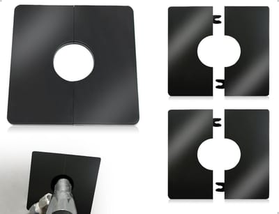 Decoratieve Buisafdekkingen - Leiding Afdekplaatjes - Leidingen Verfraaien - Zelfklevend ABS Materiaal - 2 stuks 86x86mm - Zwart