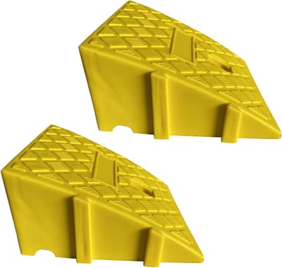 Stoeprandhelling - Drempelhulp Oprit - Mobiliteit Verbeteren - Antislip Roosterontwerp - 11 cm Hoog - Geel