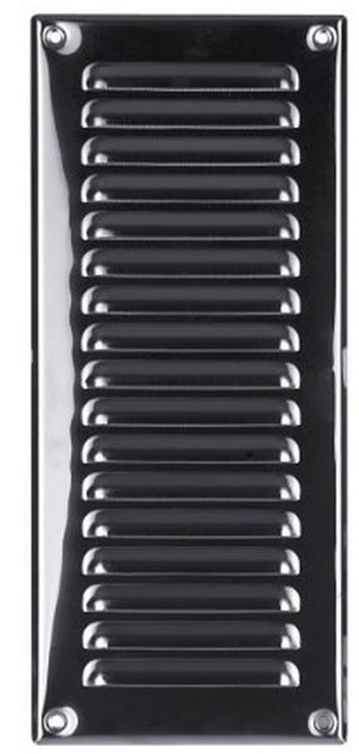 Chroom ventilatierooster 125 x 295 mm met insectennet voor luchttoevoer en -afvoer