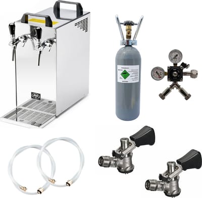 Complete set - Biertap - Kontakt 40 - 2-kraans, 50 liter/u - met 2x Fustkoppeling Type M