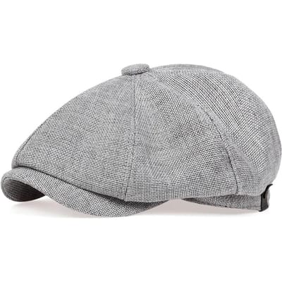 Retro Newsboy Petten Heren Achthoekige Petten Britse Schilderspetten Herfst Winter Baretten Visgraat Platte Petten Hip Hop Baretten Petten gray