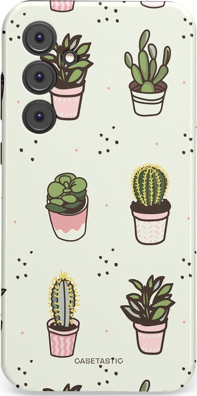 Casetastic Hoesje Geschikt voor Samsung A35 - Stijlvolle Beschermende Duo-layer Case - Familie Cactus