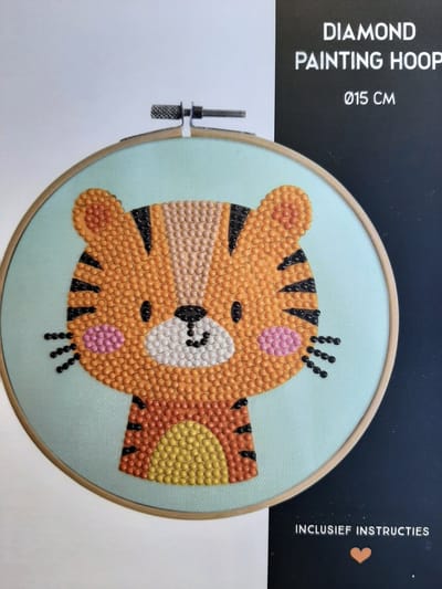 Diamond painting/ kattenkopje in borduurring