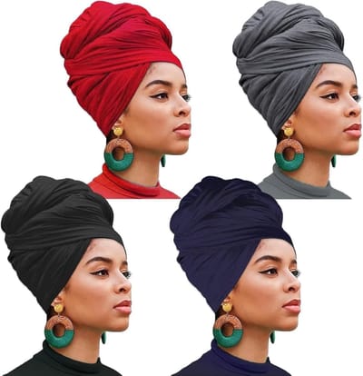 Stretch Jersey Hoofddoek Knitted Turban Haarband Scarf Mode Hoofdband voor Vrouwen - Ademend, Ultra Zacht en Extra Lange Stijlvolle Haaraccessoire