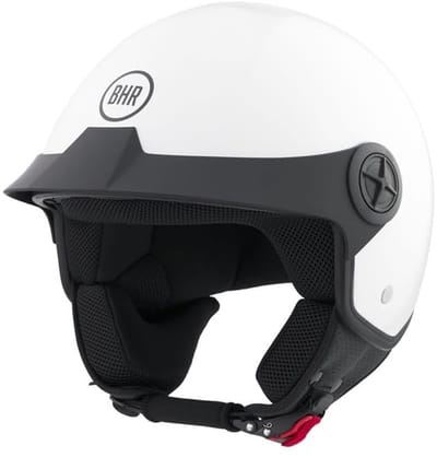 BHR 833 - Peak Jethelm - ECE goedgekeurd 22.06 - Geschikt als Scooter Brommer Motor Snorfiets Helm - 53/54 cm - XS - Glans Wit