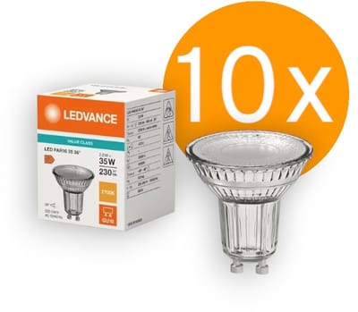 10 stuks | OP=OP Ledvance LED GU10 2.6W/827 36º 230lm Niet-Dimbaar Ø5cm | GU10 | Extra Warm Wit | 2.6 watt | 15.000 Branduren