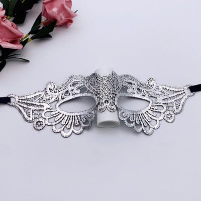 Mode Prinses Maskerade Kant Half Gezicht Masker Sieraden Volwassen Oogmasker Vrouwelijk Feest Prom Attributen Optreden gray