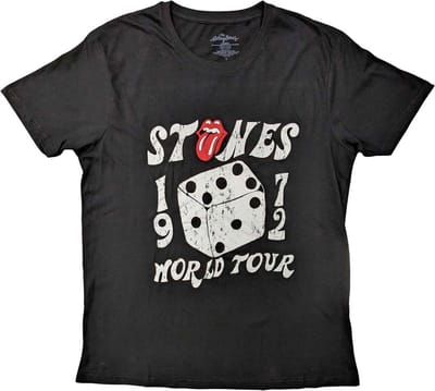 The Rolling Stones - Dice Tour '72 Heren T-shirt - S - Zwart