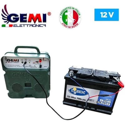 Gemi Elettronica Schrikdraad complete set met zonnepaneel: 12v-generator en 500 meter 6 mm² draad voor elektrische afrastering gemi