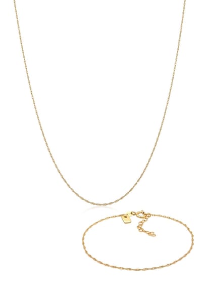 KUZZOI - Sieraden Set - Heren Basis Set Gedraaid in 925 sterling zilver - Heren