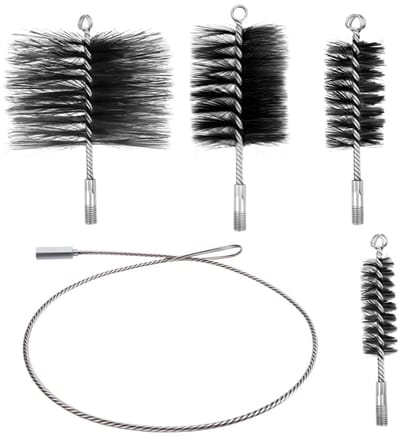 Dailygoods- Schoorsteenreinigingsborstelset 5 Stuks - Roestvrijstalen Borstels - Compatibel met Schoorsteenreinigingsstangensets - Voor Geïsoleerde/Schoorstenen - Professionele Kwaliteit - Schoorsteenborstel