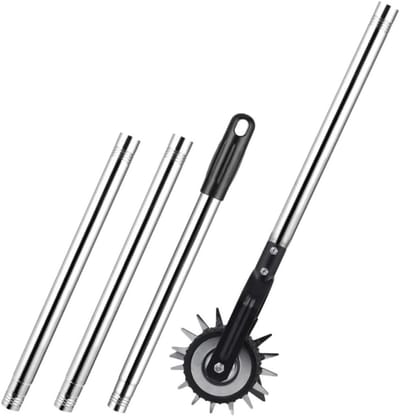 Graskantensnijder Met Wiel - Gazon trimmer - Gazon Onderhoud - Verlengd Handvat - 135 cm Lengte - Zilver