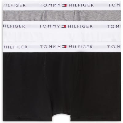 Tommy Hilfiger Boys 3-pack Trunk White/gry Htr/black Taglia: 6-7 | Biancheria Intima Outlet | kids | Bianco