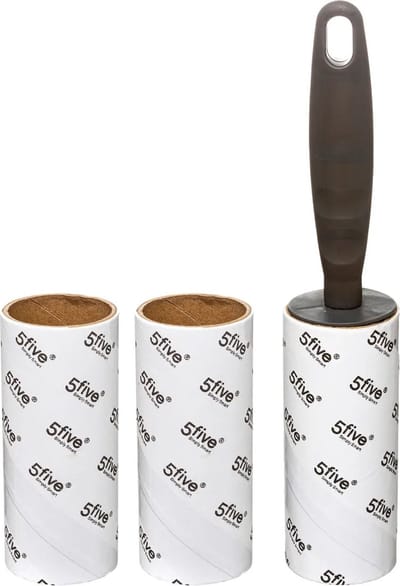 5Five Kledingroller/kleefroller - grijs - 21 cm - 10 vellen met 2x extra rollen - Pluizenroller - Kledingborstel