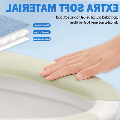 Dunne en Warme Toiletbril Bedekking - Zelfklevend, Verstelbaar en Op Maat te Snijden, Comfortabel en Makkelijk Schoon te Maken, Ideaal voor Badkamers Thuis (Roze)