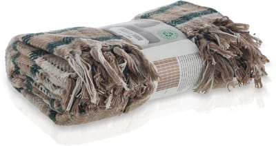 Meisterhome® Luxe Katoenen Plaid – Schotse Ruit Tartan Beige/Groen – 130 × 160 cm – Zachte Geruite Deken – Retro & Vintage – Geschikt voor Bank, Woonkamer, Slaapkamer, Picknick, Strand & Camping – Warm, Ademend & Comfortabel – Noodpakket