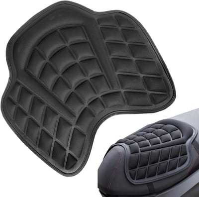 Motorfiets Zitkussen - Fietsstoelmat - Comfortabel Rijden - Schokabsorberend Schuim - Extra Dik - Zwart