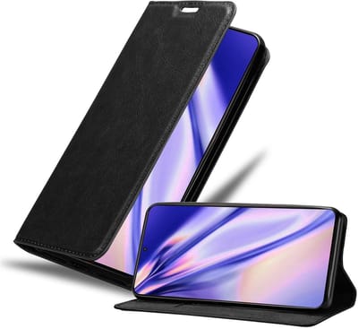 Cadorabo Hoesje geschikt voor Samsung Galaxy S21 PLUS in ZWARTE NACHT - Beschermhoes met magnetische sluiting, standfunctie en kaartvakje Book Case Cover Etui