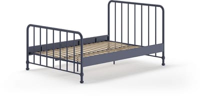 Twijfelaar Bronxx Metaal 140x200 - Mat Blauw Denim - Vipack - Tweepersoons Bedkader - Blauw - Metaal Tweepersoons Normaal Bed
