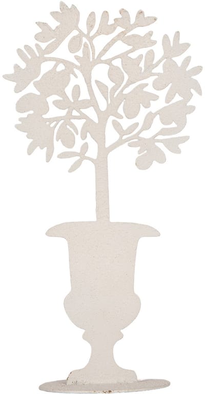 Clayre & Eef Decoratie Bloem Wit Metaal