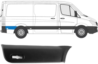 Zijlijst sierlijst achterspatbord voor Mercedes Sprinter 2006-2018 / Rechts