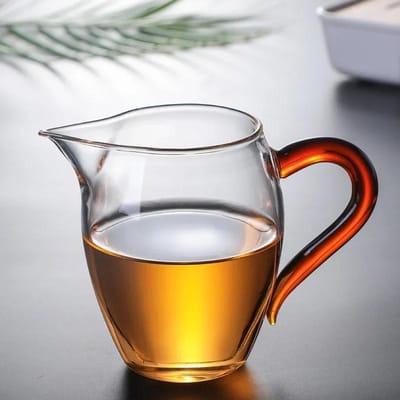 350ml Japanse Stijl Glazen Puntige Theekop Thee Schenker Helder Hittebestendig Glas Kop met Handvat Handgeblazen Kung Fu Eerlijke Kop white