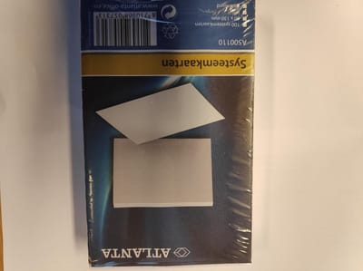 Atlanta Witte systeemkaarten formaat 80 x 130 mm gelijnd pak van 100 stuks