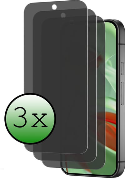 Screenprotector - 3 Stuks Geschikt voor Google Pixel 10 - Privacy Filter - Beschermglas - Gehard Glas - Tempered Glass - Screen Protector