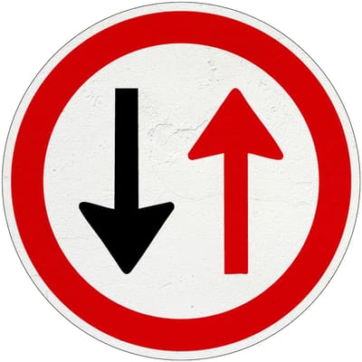 Voorrang tegemoetkomend verkeer bord - F5 | Sign Again materiaal | 10 cm
