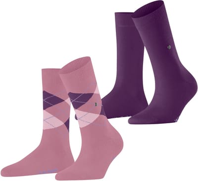 Burlington Everyday 2-Pack gedessineerd katoen multipack sokken dames roze - maat 36-41