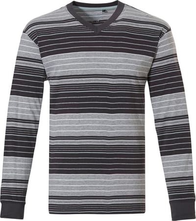 Shirt Pastunette - Gestreept - Lange mouw - Grijs - Katoen - Maat 6XL
