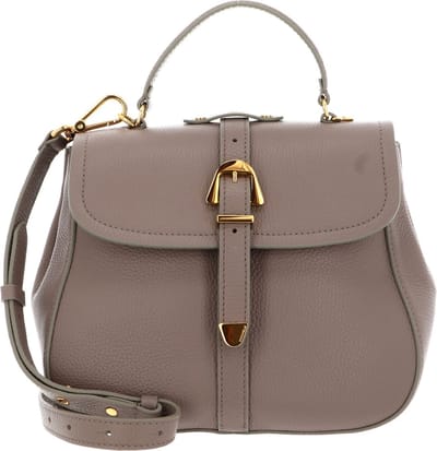 COCCINELLE Leren Handtas Schoudertas Coccinelle Magalu Handbag Grained Leather Warm Taupe