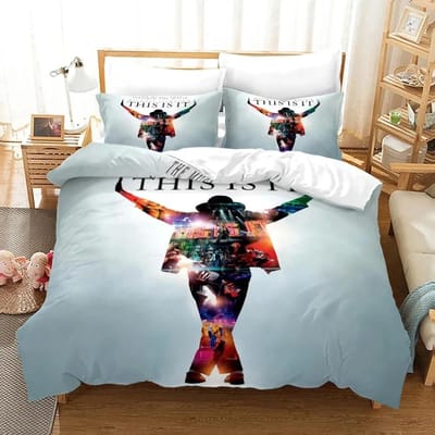 3D Print Michael Jackson Beddengoed Set Dekbedovertrek Bedset Dekbedovertrek Kussensloop Dekbed King Queen Size Jongens Volwassenen Beddengoed Set 70x133cm 2pcs