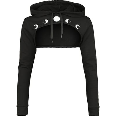 Outer Vision - Gothic Trui met capuchon - Doris - S tot 4XL - voor Vrouwen - zwart