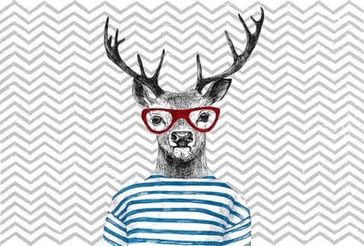 Fotobehang ModernDeer1 DD118170 A.S. Création Atelier 47 | 3D Fotobehang