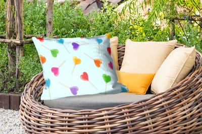 Buitenkussens - Lolly - Regenboog - Snoep - 60x40 cm - Weerbestendig