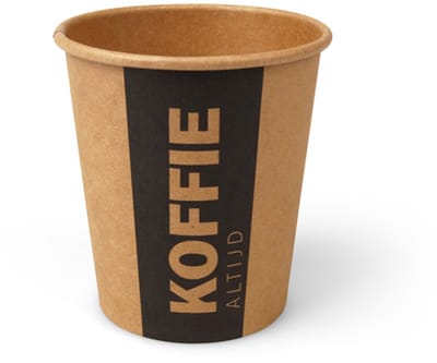 Koffiebekers 177 ml (6,5 oz), karton Ø 7,2 x 7,8 cm bruin "Altijd Koffie" (1000 stuks)