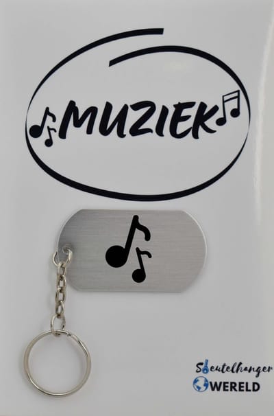 muzieknoot Sleutelhanger inclusief kaart - muzieknoot cadeau – muzieknoot - Leuk kado voor je vriend om te geven - 2.9 x 5.4CM