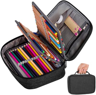Etui - Zwart - Groot - 23x7x16cm - Voor School, Jongens, Meisjes & Volwassenen - Pennenzak 20 stuks