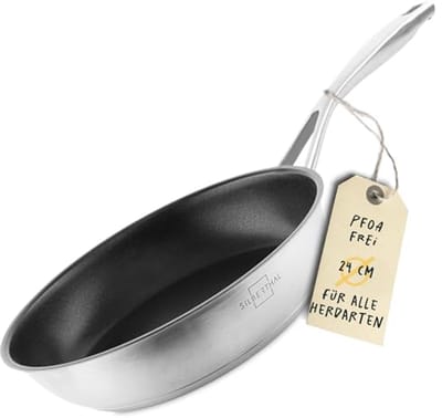 Inductie Koekenpan 24 cm - Roestvrij Staal - Antiaanbak - Ovenvast