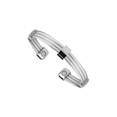 Magneet Armband Trio Cable Stainless-Silver-S/M