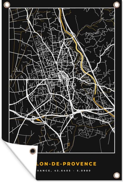 Muurdecoratie Plattegrond - Salon-de-Provence - Kaart - Frankrijk - Stadskaart - 120x180 cm - Tuinposter - Tuindoek