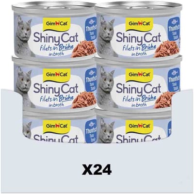 24 x 70 g - GimCat ShinyCat Filets in broth tonijn