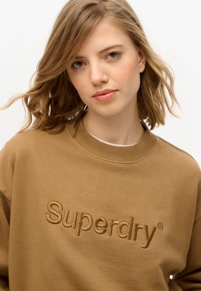 Superdry - Losvallend sweatshirt met geborduurd Core-logo en ronde hals - Dames - Truien