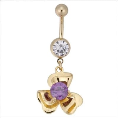 Aramat Jewels | Navelpiercings | RVS Navelpiercing met Paarse Zirkonia | | | |12mm | Staal | Volwassenen | Verkleurd niet